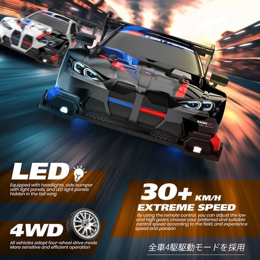 RC Drift Car 4WD Remote Control High Speed Racing Vehicle with LED Lights 2.4GHz Radio 4x4 Off-Road Truck Toy for Children Kids