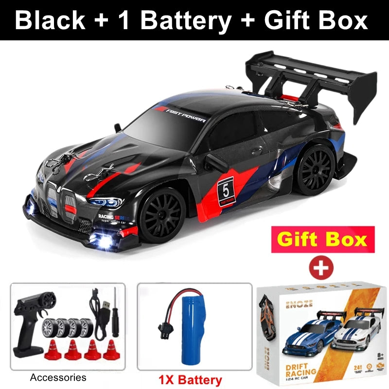 RC Drift Car 4WD Remote Control High Speed Racing Vehicle with LED Lights 2.4GHz Radio 4x4 Off-Road Truck Toy for Children Kids