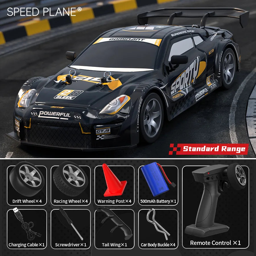 RC Drift Car 1:16 Remote Control Vehicle Wireless RC High Speed Racing Cars with LED Lights and Drift Tires for Birthday Xmas