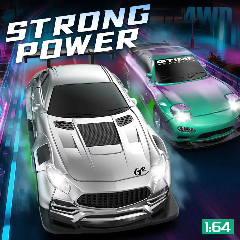 New 1:64 Mini Desktop Simulation Rc High-Speed Remote Control Car 2.4g Pocket Four-Wheel Drive Drift Remote Control Toy Boy Gift