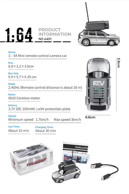 WLtoys 6401 Mini RC Cars 1:64 With Camera Wifi APP Control RC Mini Remote Control Camera Car For Toy Kids Gifts