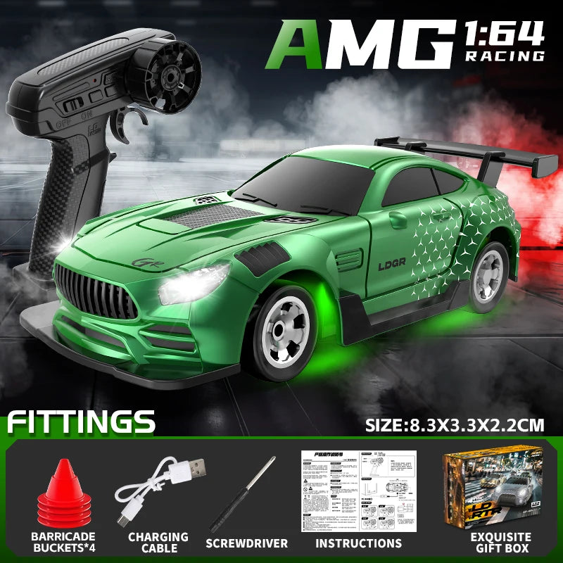 New 1:64 Mini Desktop Simulation Rc High-Speed Remote Control Car 2.4g Pocket Four-Wheel Drive Drift Remote Control Toy Boy Gift