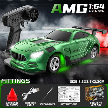 New 1:64 Mini Desktop Simulation Rc High-Speed Remote Control Car 2.4g Pocket Four-Wheel Drive Drift Remote Control Toy Boy Gift