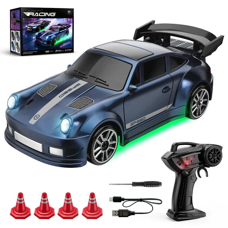 1/64 Scale Drift RC Car - 2.4GHz Desktop Mini Racing Model with ESP, 4WD Remote Control Vehicle, Toy for Adults & Kids, Ideal Gi