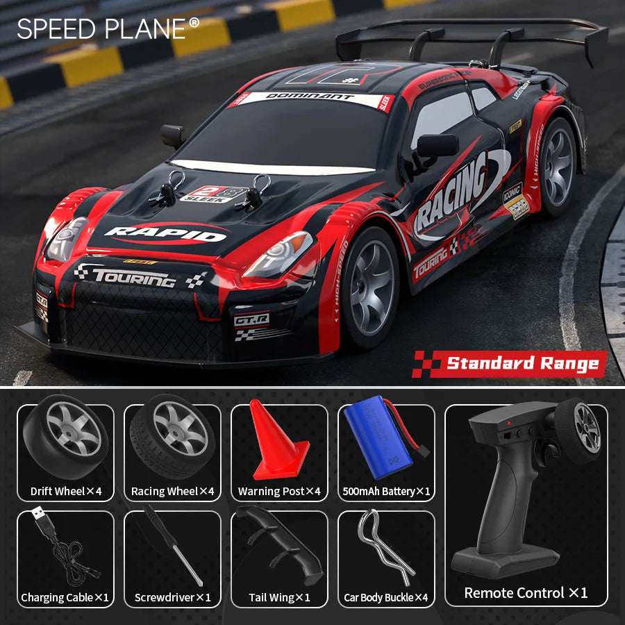 RC Drift Car 1:16 Remote Control Vehicle Wireless RC High Speed Racing Cars with LED Lights and Drift Tires for Birthday Xmas