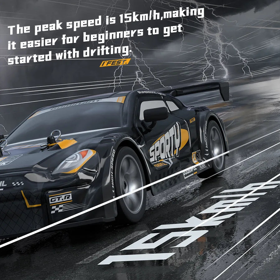 RC Drift Car 1:16 Remote Control Vehicle Wireless RC High Speed Racing Cars with LED Lights and Drift Tires for Birthday Xmas