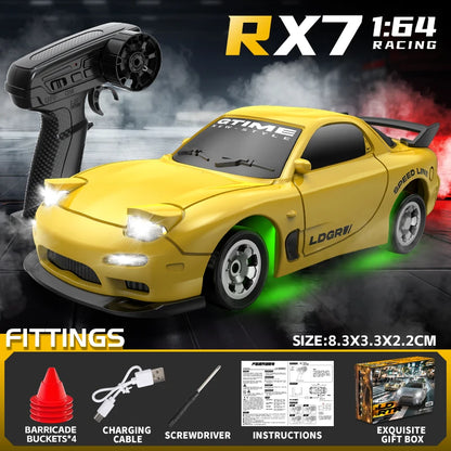 New 1:64 Mini Desktop Simulation Rc High-Speed Remote Control Car 2.4g Pocket Four-Wheel Drive Drift Remote Control Toy Boy Gift
