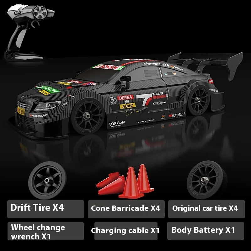 Drift Car 1:16 40km/h 2.4G 4WD High Speed 3 Type of Tire 2 sets of Tail Classic Edition Professional Racing Rc Cars for Adults
