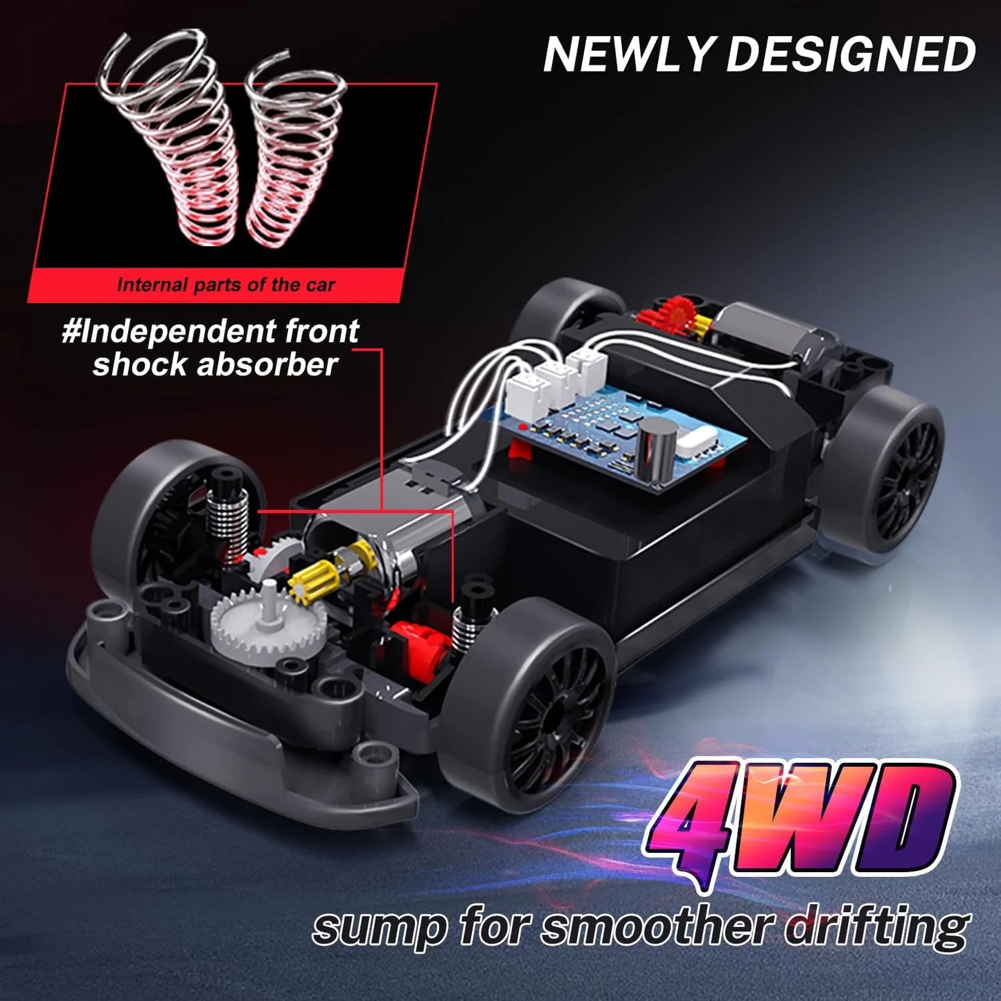 RC Drift Cars 1:24 Remote Control Car 4WD Drift RC Cars Vehicle 20km/h High Speed Racing RC Drifting Car Gifts Toy for Boys Kids