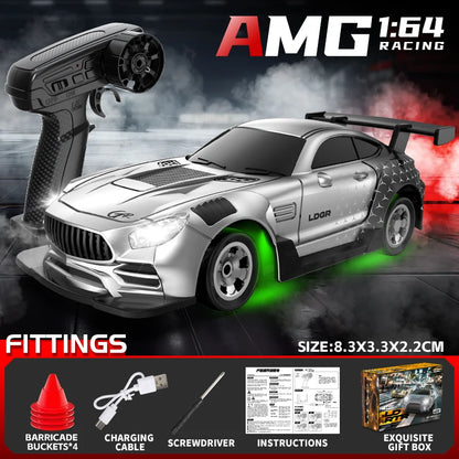 New 1:64 Mini Desktop Simulation Rc High-Speed Remote Control Car 2.4g Pocket Four-Wheel Drive Drift Remote Control Toy Boy Gift