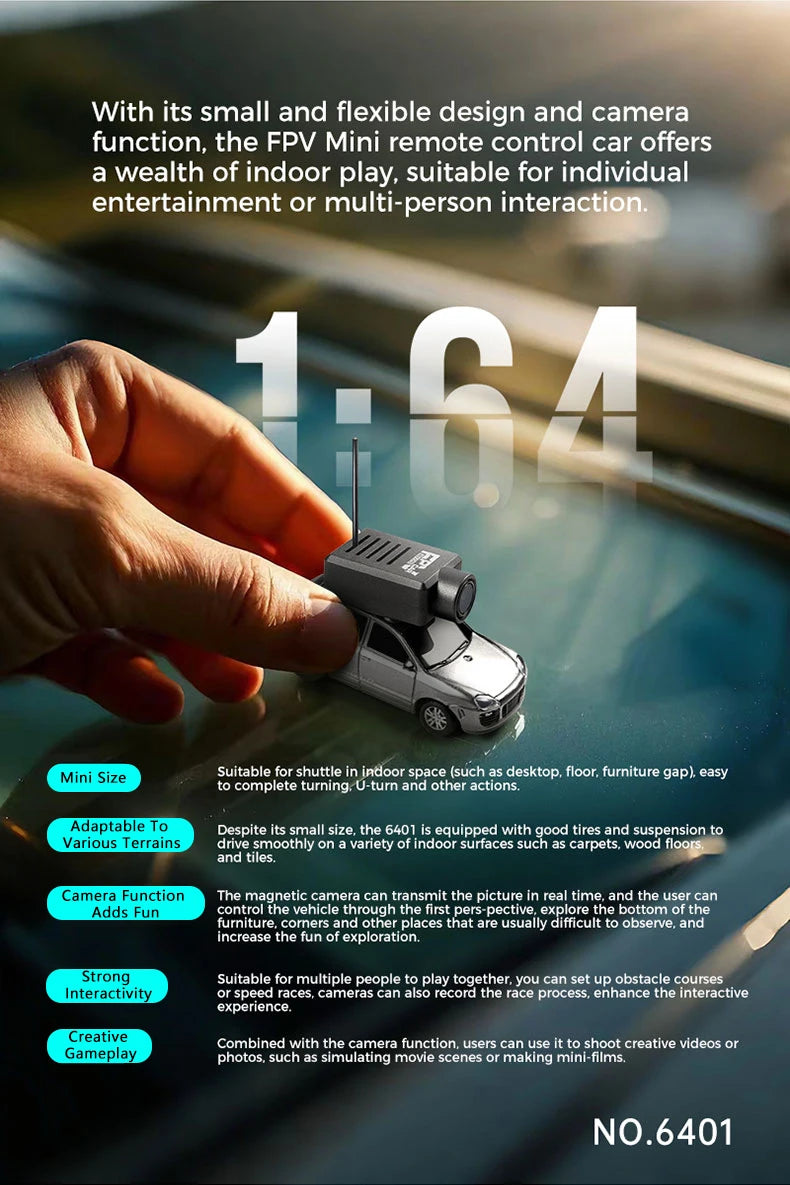 WLtoys 6401 Mini RC Cars 1:64 With Camera Wifi APP Control RC Mini Remote Control Camera Car For Toy Kids Gifts