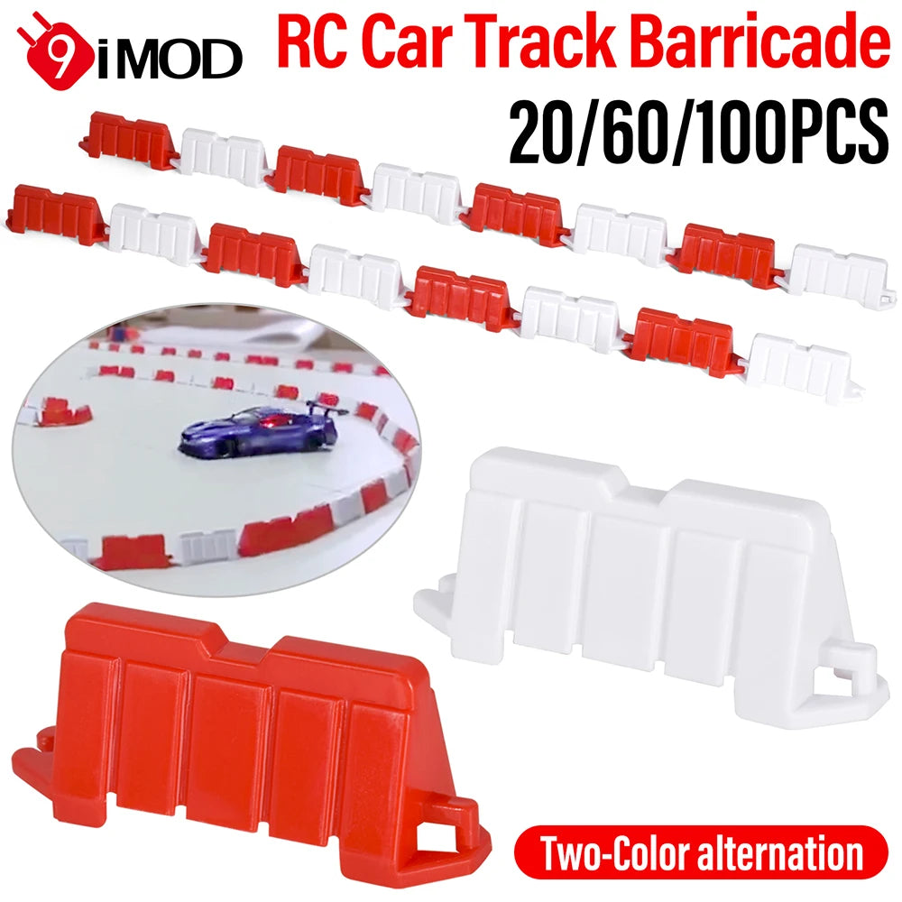9IMOD 20/60/100pcs RC Car Drift Race Road Barrier Traffic Fence For Various Creating Realistic Racing Tracks Drift Fields Part