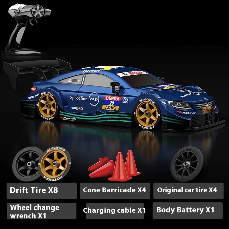 Drift Car 1:16 40km/h 2.4G 4WD High Speed 3 Type of Tire 2 sets of Tail Classic Edition Professional Racing Rc Cars for Adults