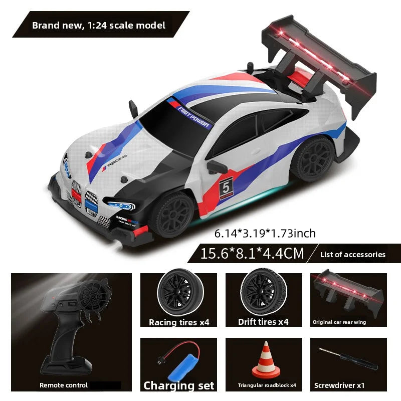 1:24 RC drift vehicle 4WD High Speed  Racing Cars 2.4G Controlled Vehicle Model Toy Gift for Kids Adults