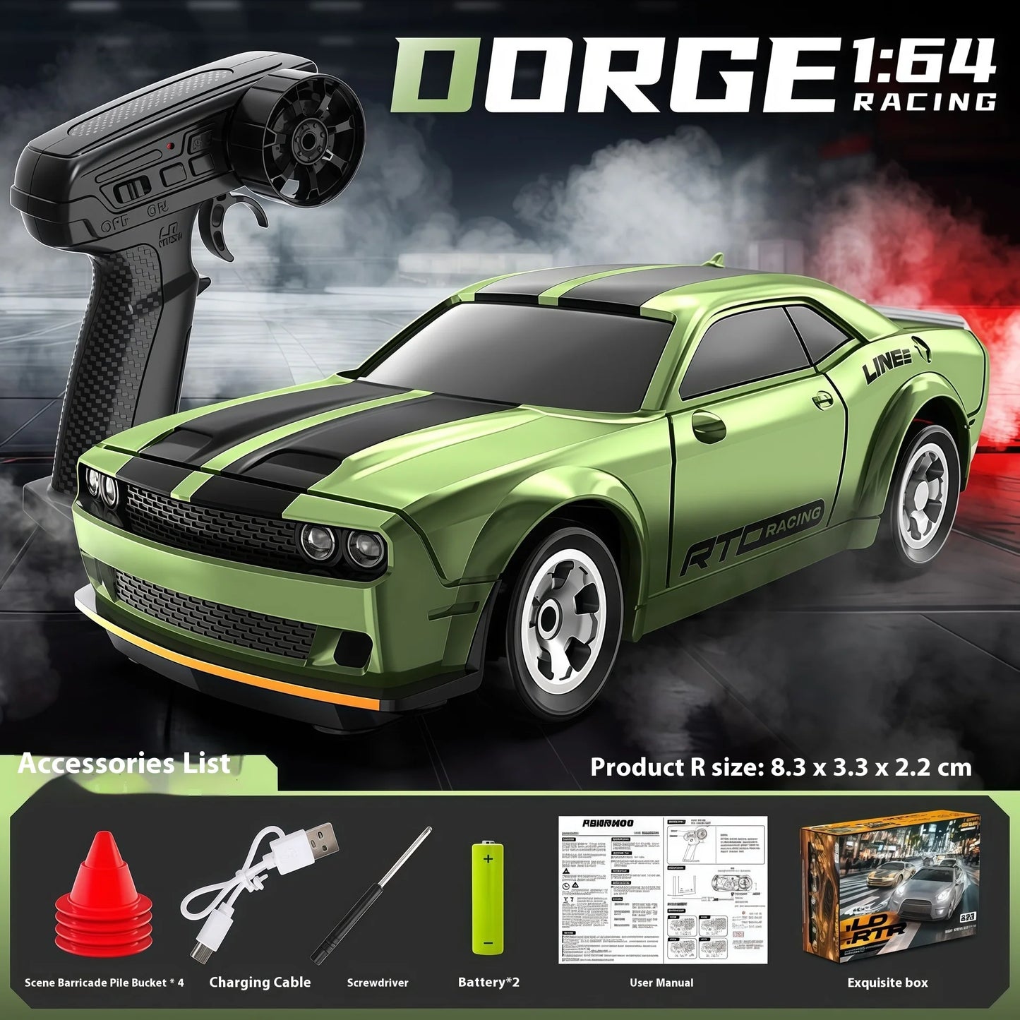 1/64 Mini RC Desktop RC Car Full Scale 4WD Drift Car Desktop Racing Model Ornament Boy RC Car