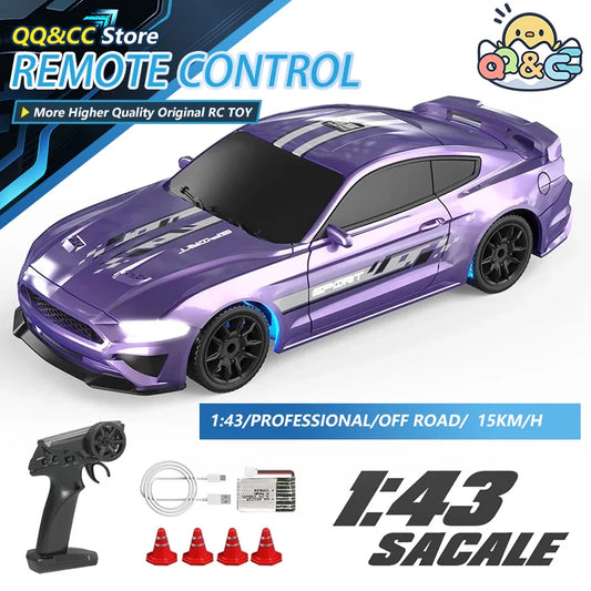 RC Drift Vehicle 1/43 4WD Car 2.4G High Speed 15km/h Remote Control Mini Racing Cars Model Toys for Boys Kids Birthday Gifts