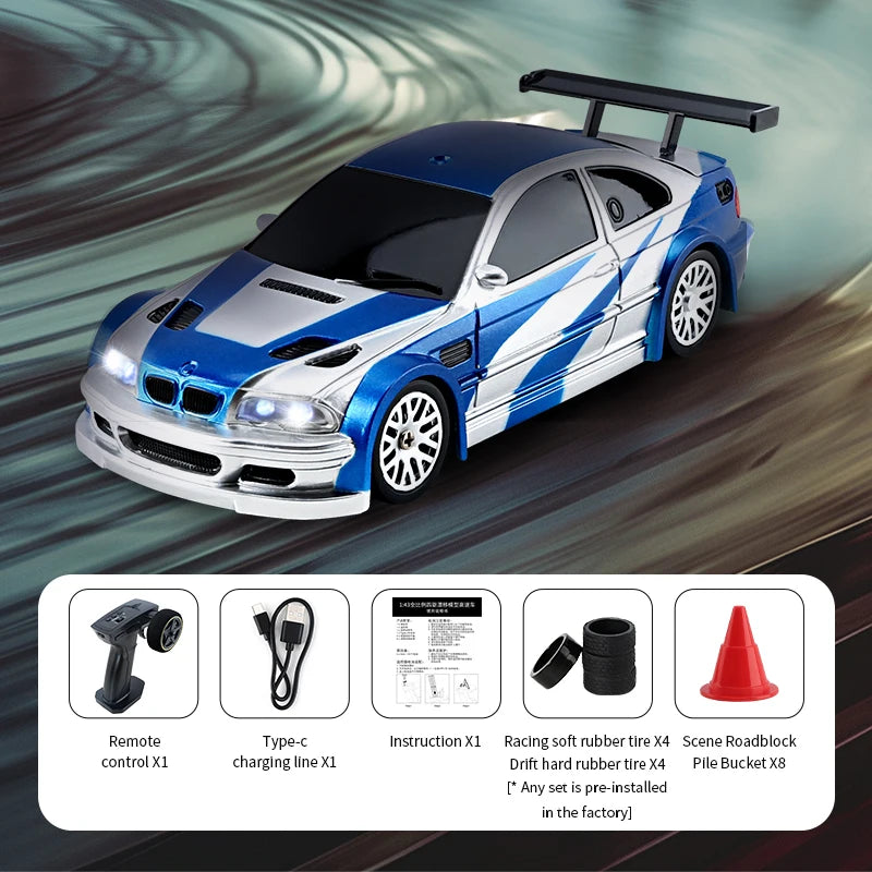 2.4G RC Drift Car 1/43 4WD Remote Control Car High Speed Electric Radio Controlled Mini Racing Car Model Boy Toys Hobby Gift Hot