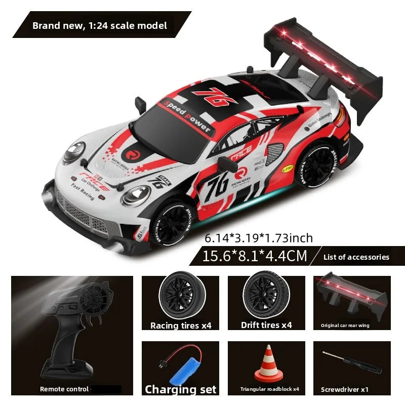 1:24 RC drift vehicle 4WD High Speed  Racing Cars 2.4G Controlled Vehicle Model Toy Gift for Kids Adults
