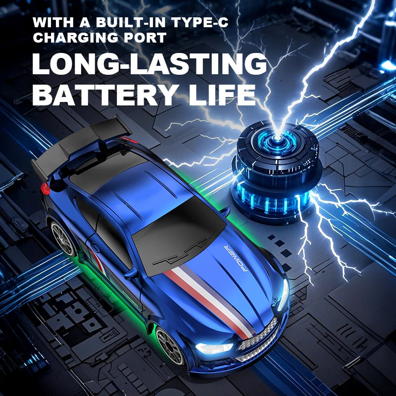 1/64 Scale Drift RC Car - 2.4GHz Desktop Mini Racing Model with ESP, 4WD Remote Control Vehicle, Toy for Adults & Kids, Ideal Gi